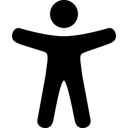 Barrierefreiheit Icon (Männchen mit nach oben ausgestreckten Armen)